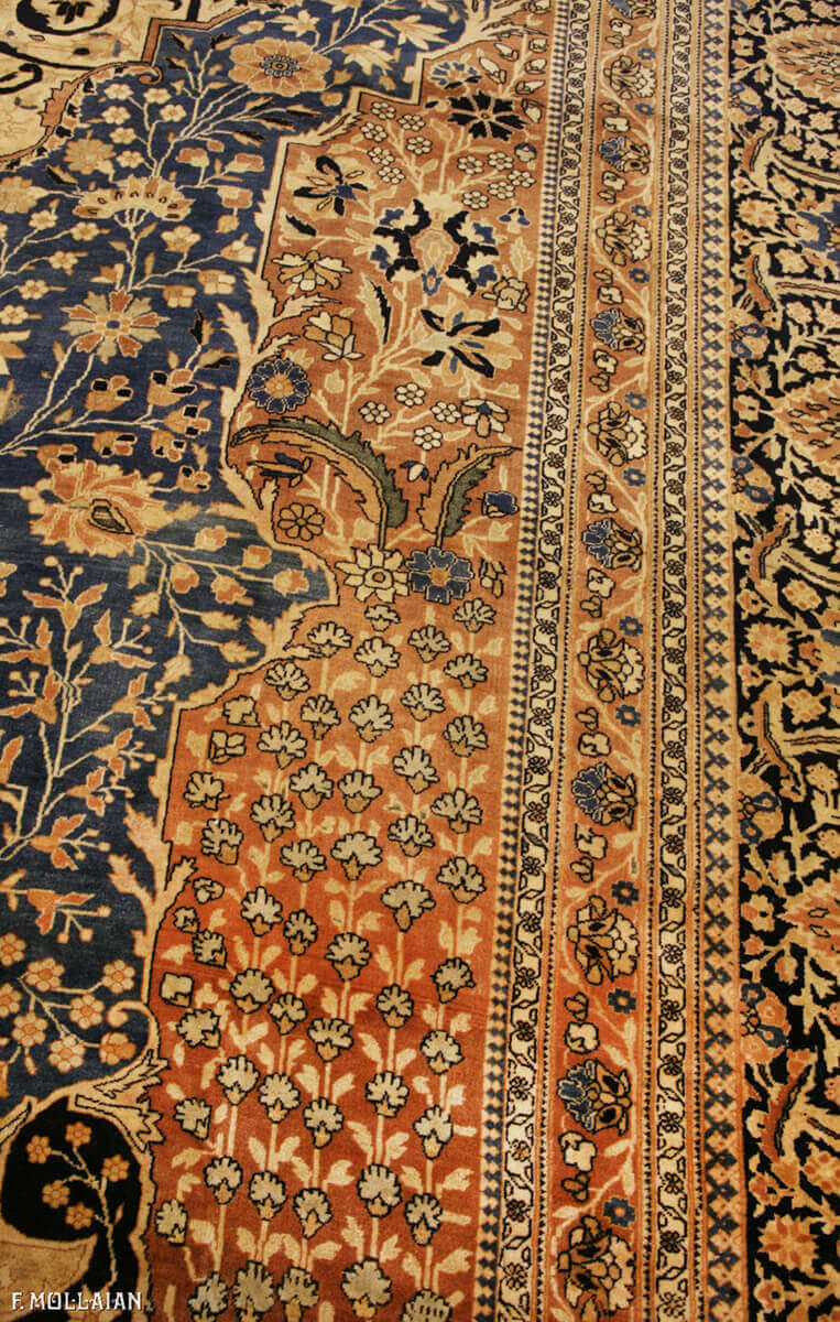 A Large Antique Persian Kashan Mohtasham Carpet n°:16907327